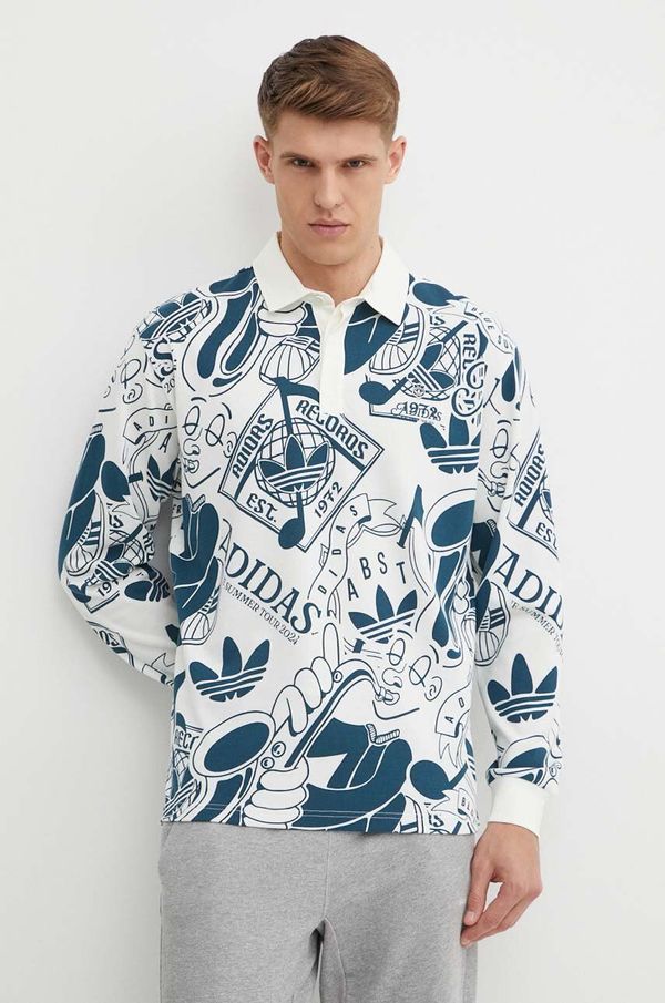 adidas Originals Pamučna majica dugih rukava adidas Originals boja: bež, s uzorkom, IN2599