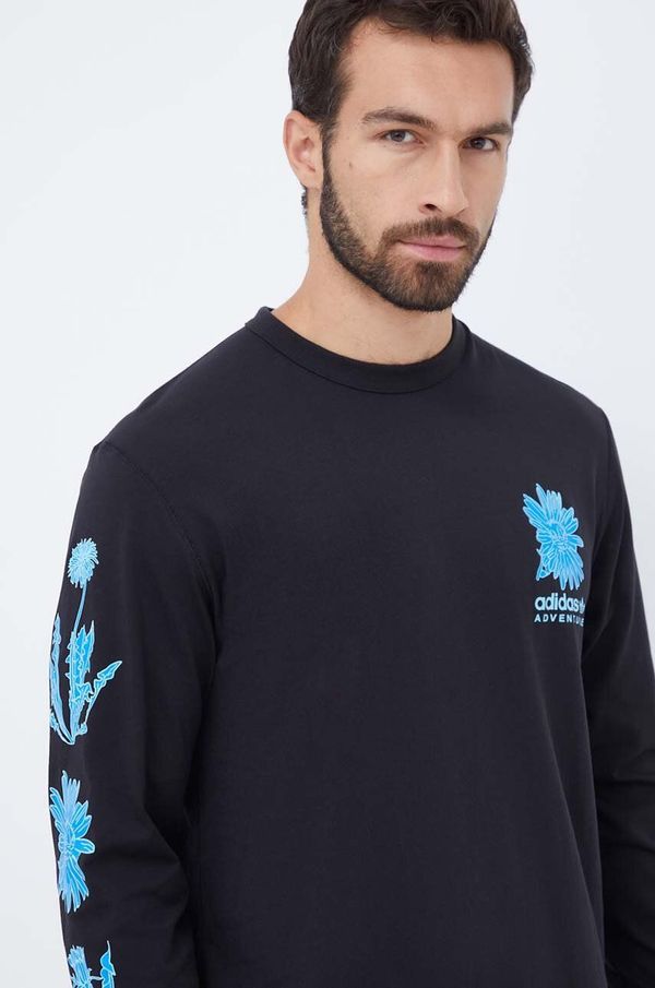 adidas Originals Pamučna majica dugih rukava adidas Originals boja: crna, s tiskom
