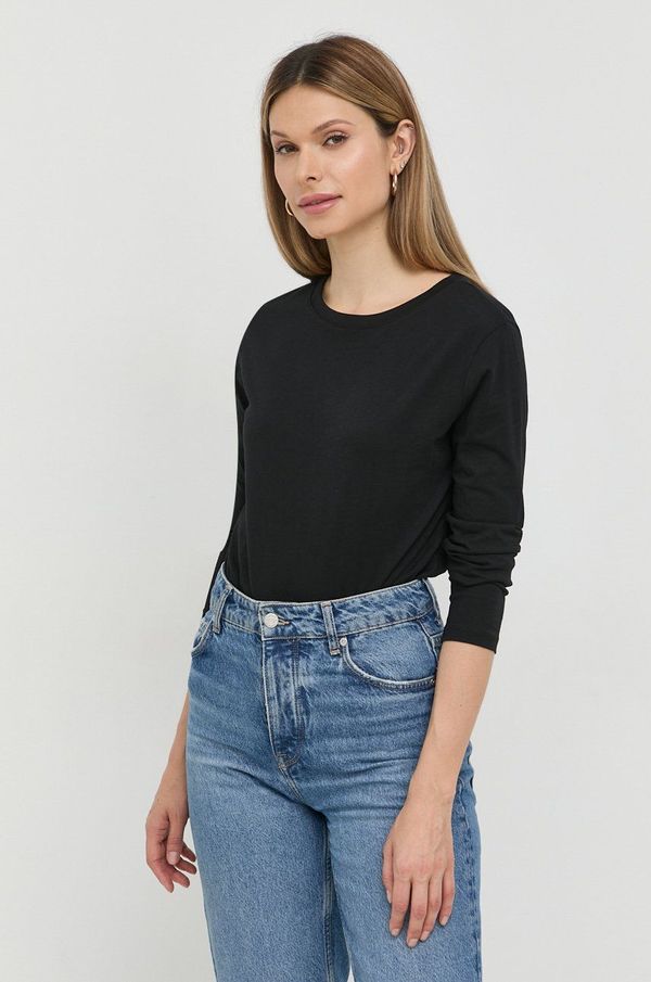 Armani Exchange Pamučna majica dugih rukava Armani Exchange boja: crna
