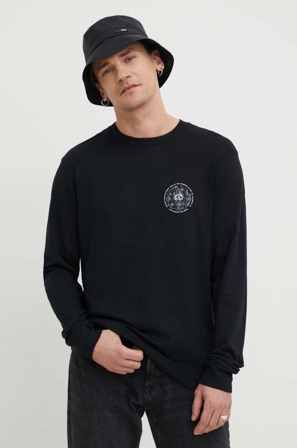 Billabong Pamučna majica dugih rukava Billabong BILLABONG X CORAL GARDENERS boja: crna, s tiskom
