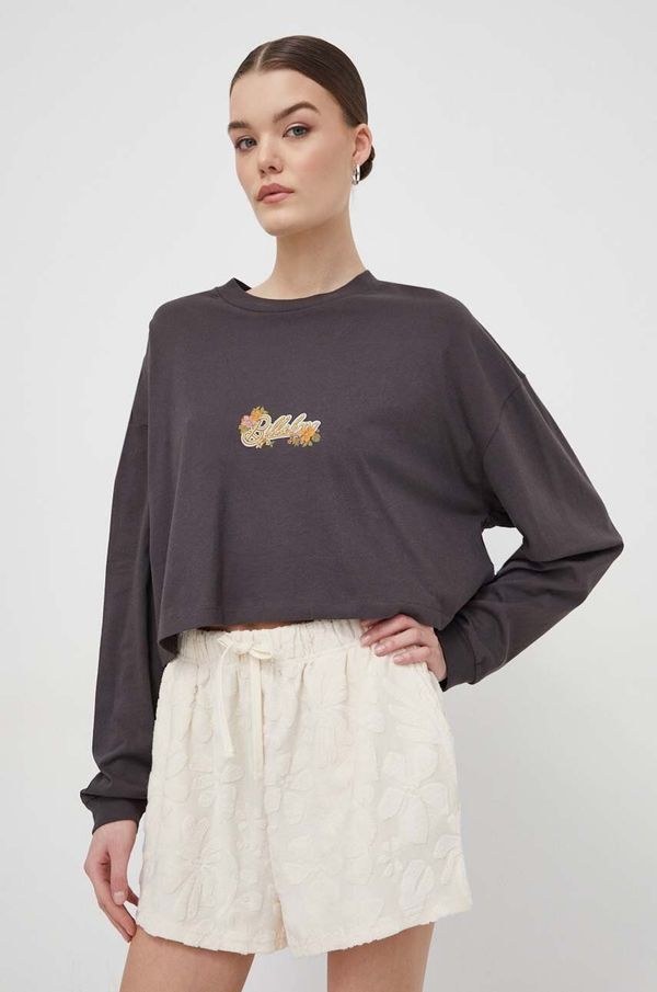 Billabong Pamučna majica dugih rukava Billabong boja: crna