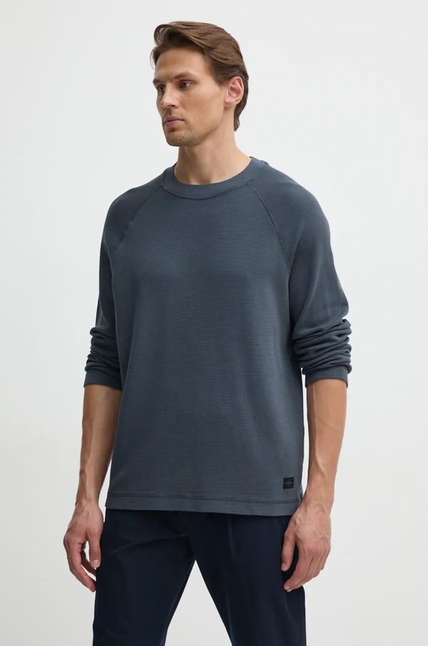 Calvin Klein Jeans Pamučna majica dugih rukava Calvin Klein Jeans boja: siva, bez uzorka, J30J326450