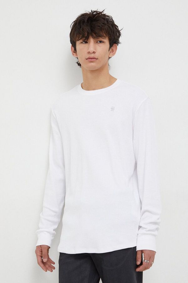G-Star Raw Pamučna majica dugih rukava G-Star Raw boja: bijela, bez uzorka