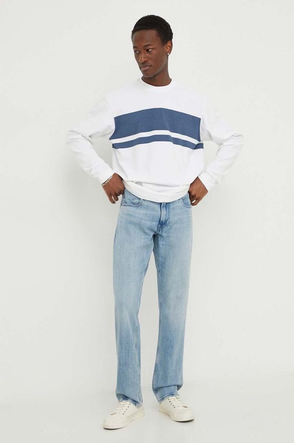 G-Star Raw Pamučna majica dugih rukava G-Star Raw boja: bijela, s uzorkom