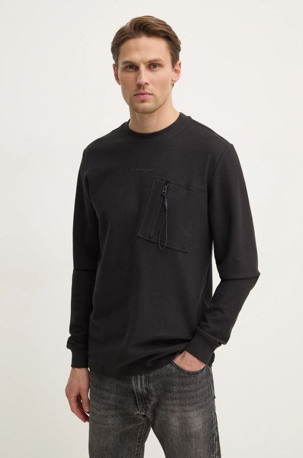 G-Star Raw Pamučna majica dugih rukava G-Star Raw boja: crna, bez uzorka, D25167-D617