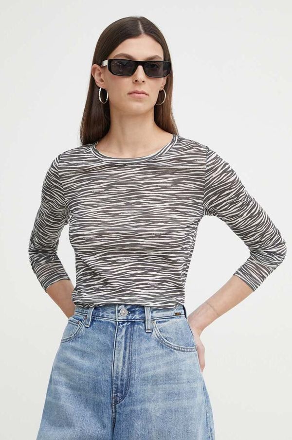 G-Star Raw Pamučna majica dugih rukava G-Star Raw boja: siva
