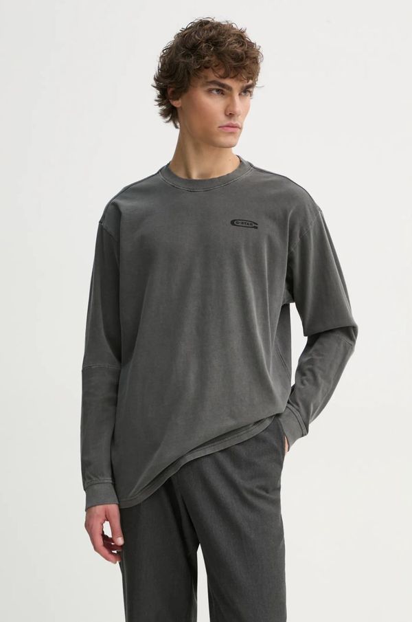 G-Star Raw Pamučna majica dugih rukava G-Star Raw boja: siva, bez uzorka, D25163-C756
