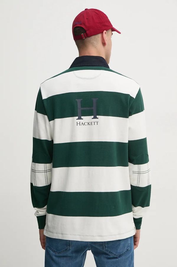 Hackett London Pamučna majica dugih rukava Hackett London boja: zelena, s uzorkom, HM570830