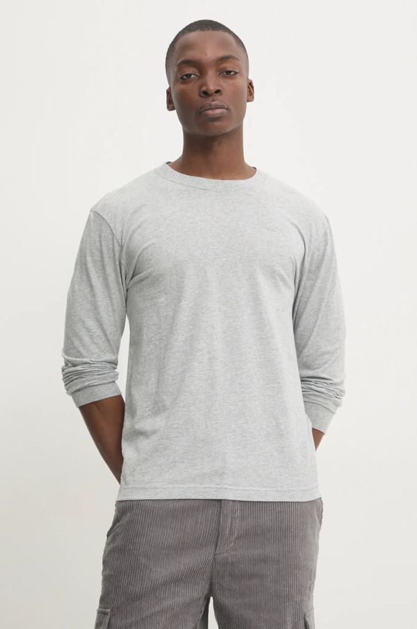 Hollister Co. Pamučna majica dugih rukava Hollister Co. boja: siva, melanž, KI324-4198