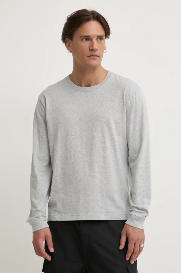 Hollister Co. Pamučna majica dugih rukava Hollister Co. boja: siva, melanž, KI324-5127