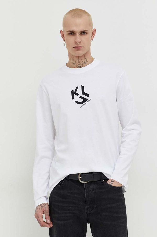 Karl Lagerfeld Jeans Pamučna majica dugih rukava Karl Lagerfeld Jeans boja: crna, s tiskom