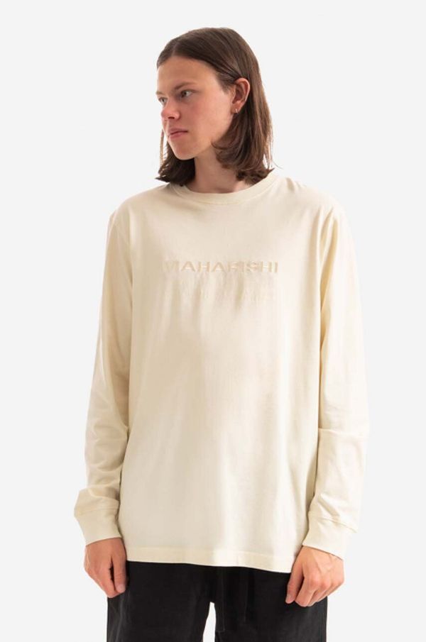 Maharishi Pamučna majica dugih rukava Maharishi boja: bež, s tiskom, 9754.ECRU-ECRU