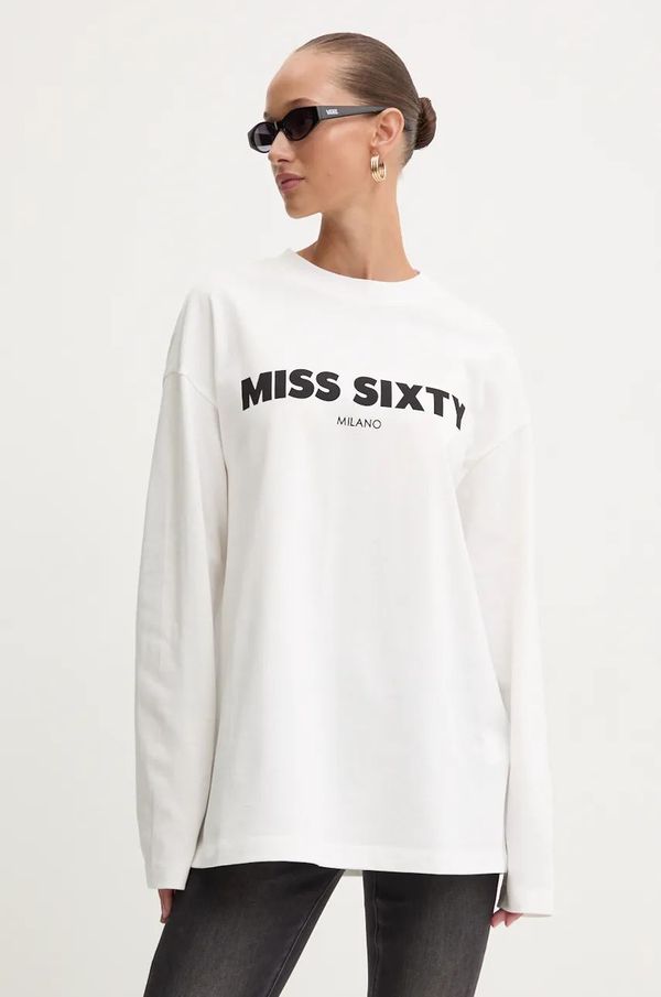 Miss Sixty Pamučna majica dugih rukava Miss Sixty boja: bijela, 6L3SJ3770000