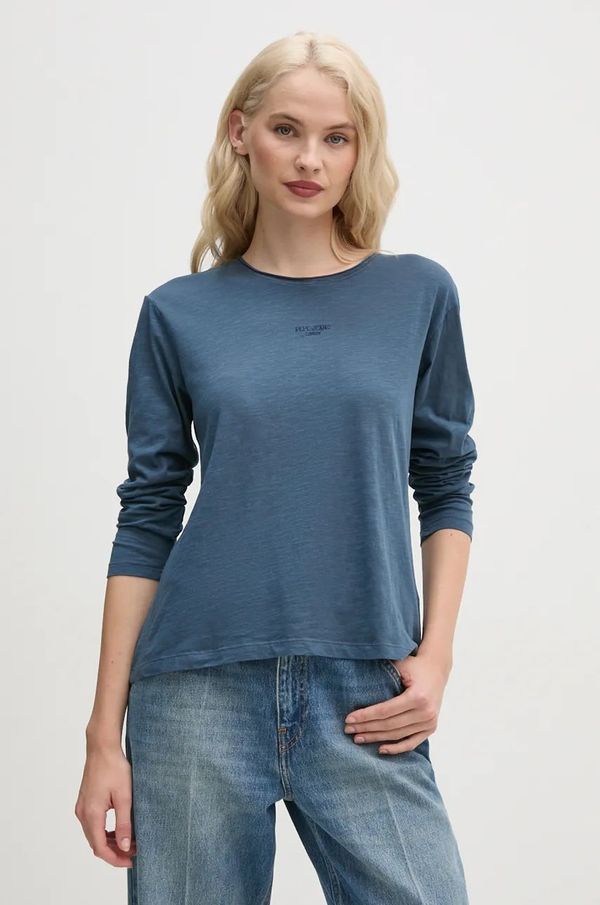 Pepe Jeans Pamučna majica dugih rukava Pepe Jeans FLOREN boja: tamno plava, PL505954