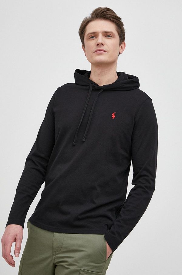 Polo Ralph Lauren Pamučna majica dugih rukava Polo Ralph Lauren boja: crna, glatki