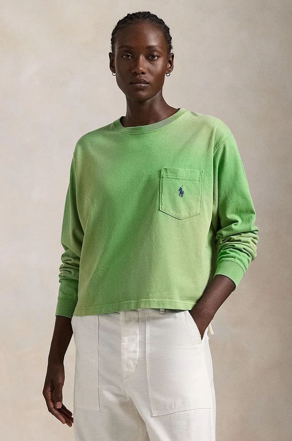 Polo Ralph Lauren Pamučna majica dugih rukava Polo Ralph Lauren boja: zelena, 211959128