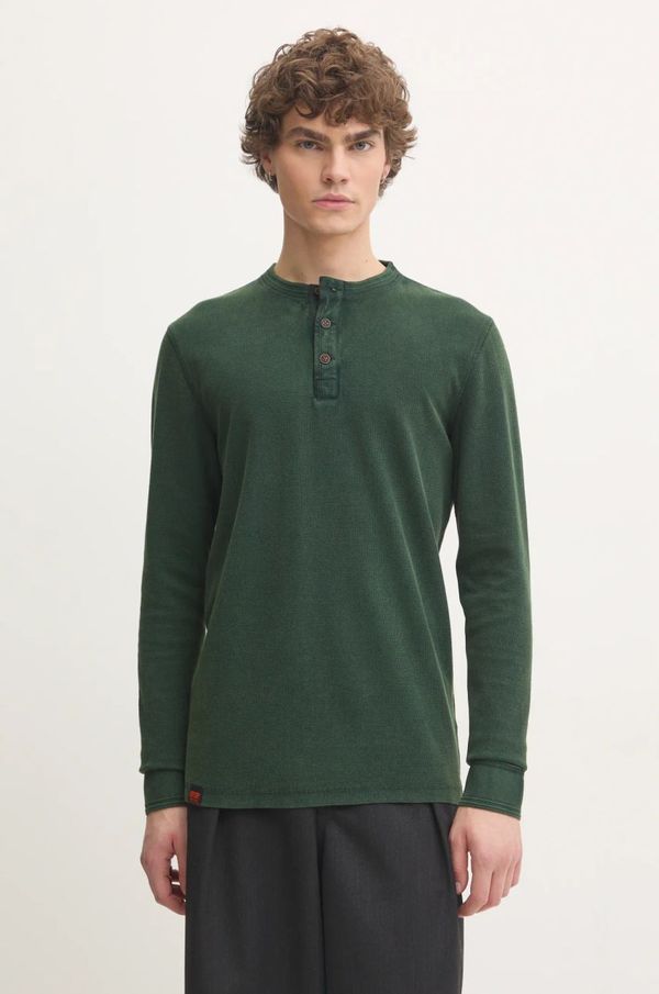 Superdry Pamučna majica dugih rukava Superdry boja: zelena, bez uzorka, M6010845A-27E