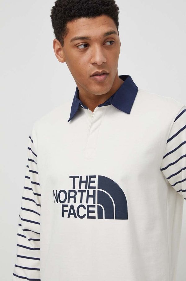 The North Face Pamučna majica dugih rukava The North Face boja: bež, s tiskom