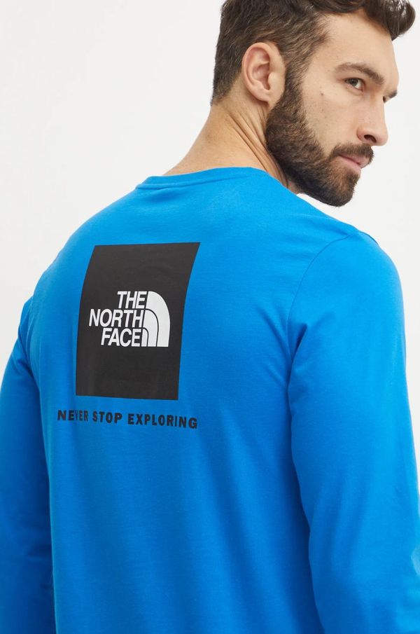 The North Face Pamučna majica dugih rukava The North Face Redbox boja: ljubičasta, s tiskom, NF0A87NN16Y1