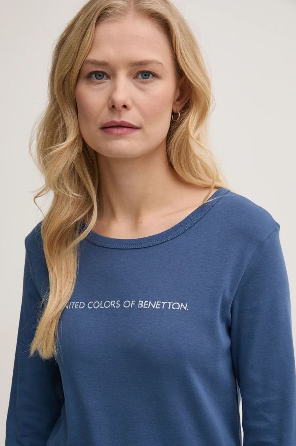 United Colors of Benetton Pamučna majica dugih rukava United Colors of Benetton boja: ljubičasta, 3GA2E16G0