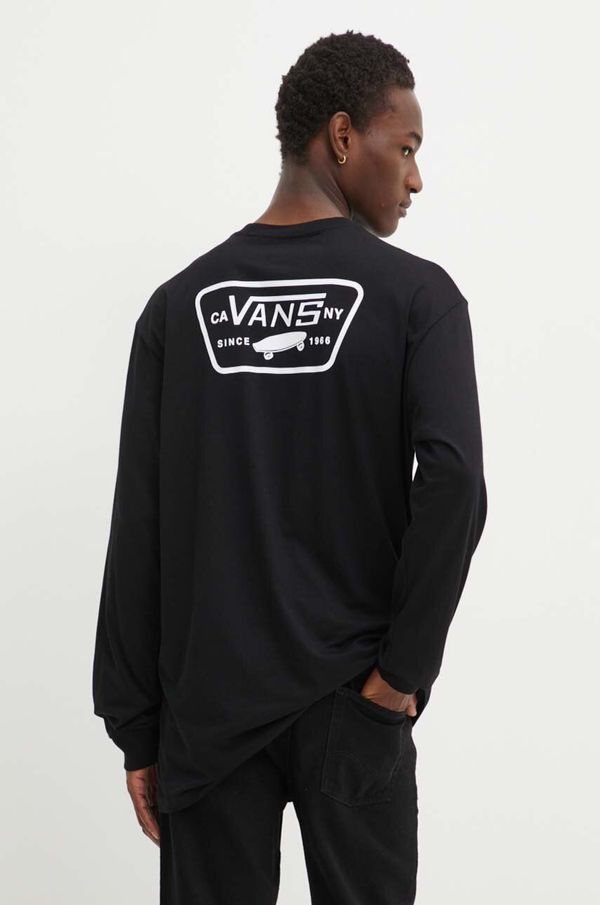 Vans Pamučna majica dugih rukava Vans boja: crna, s tiskom, VN0A2XCMY281