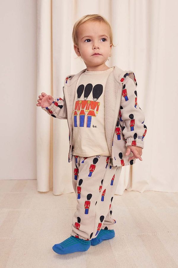 Bobo Choses Pamučna majica dugih rukava za bebe Bobo Choses Little Tin Soldier boja: bež, s tiskom, 224AB020