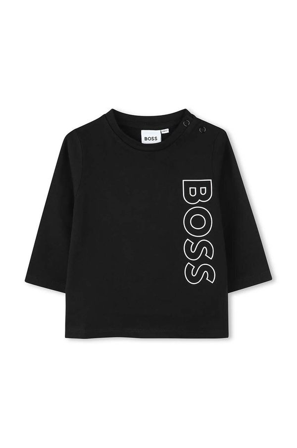 Boss Pamučna majica dugih rukava za bebe BOSS boja: crna, s tiskom, J51293