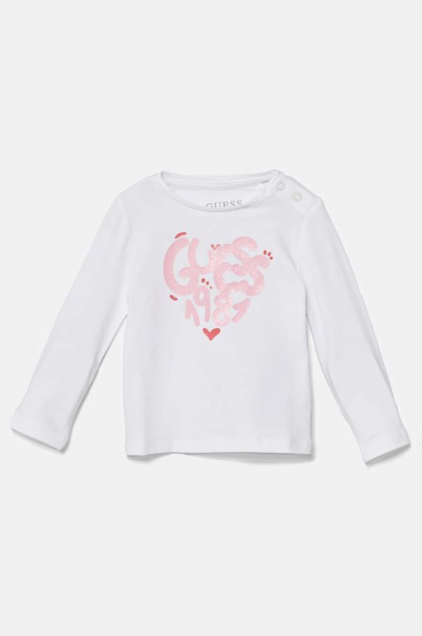 Guess Pamučna majica dugih rukava za bebe Guess boja: bijela, A5RI01 K6YW4