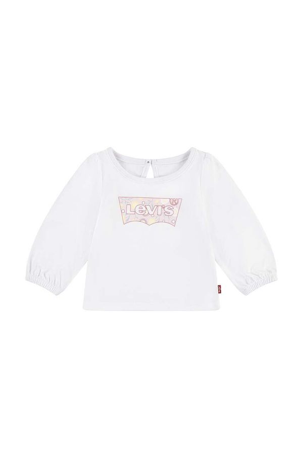 Levi's Pamučna majica dugih rukava za bebe Levi's BATWING LS PUFF DETAIL TOP boja: bijela, 1EL412