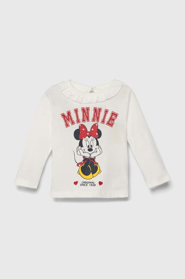 Zippy Pamučna majica dugih rukava za bebe zippy x Disney boja: bijela
