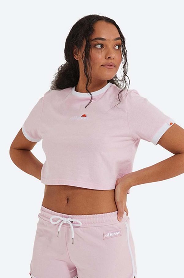 Ellesse Pamučna majica Ellesse boja: ružičasta, SGJ11884-WHITE