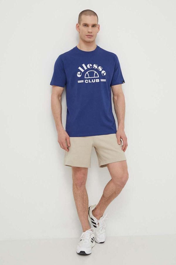 Ellesse Pamučna majica Ellesse Club T-Shirt za muškarce, boja: tamno plava, s tiskom, SHV20259