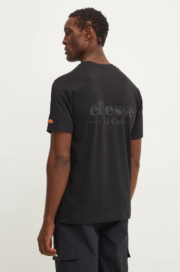 Ellesse Pamučna majica Ellesse CONDENA za muškarce, boja: crna, s tiskom, SHX20960