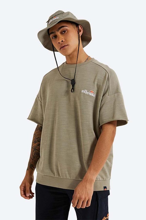 Ellesse Pamučna majica Ellesse Smettila Sweatshirt boja: zelena, s aplikacijom, SHJ11946-NAVY