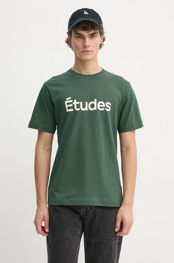 Études Studio Pamučna majica Études Studio za muškarce, boja: zelena, s tiskom, H24MMTSH103