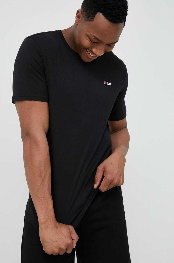 Fila Pamučna majica Fila 2-pack boja: crna, glatki model