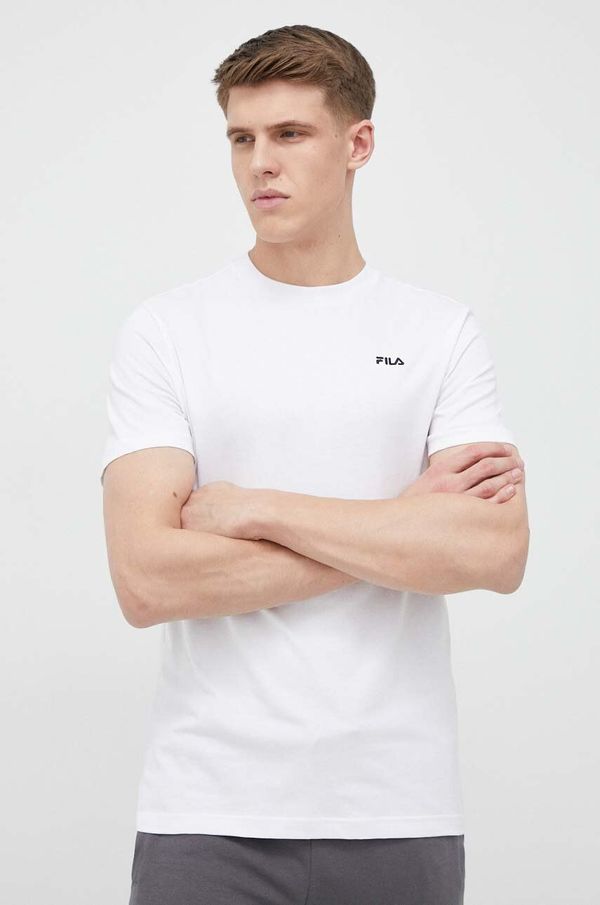 Fila Pamučna majica Fila Berloz boja: bijela, glatki model, FAm, 00340