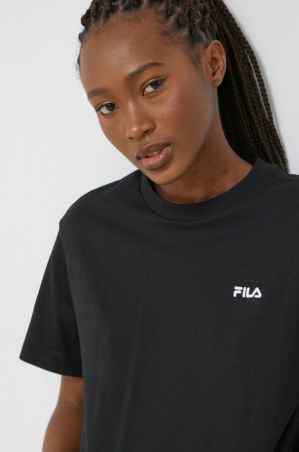 Fila Pamučna majica Fila boja: crna