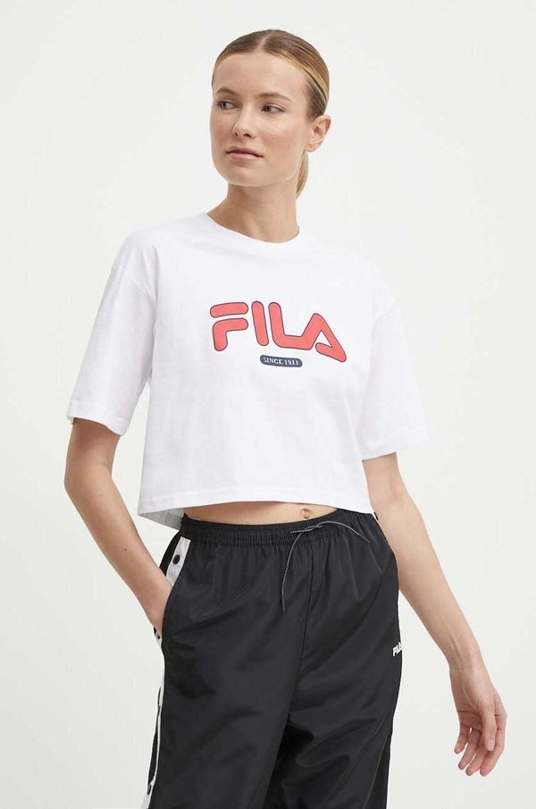 Fila Pamučna majica Fila Lucena za žene, boja: bijela, FAW0757
