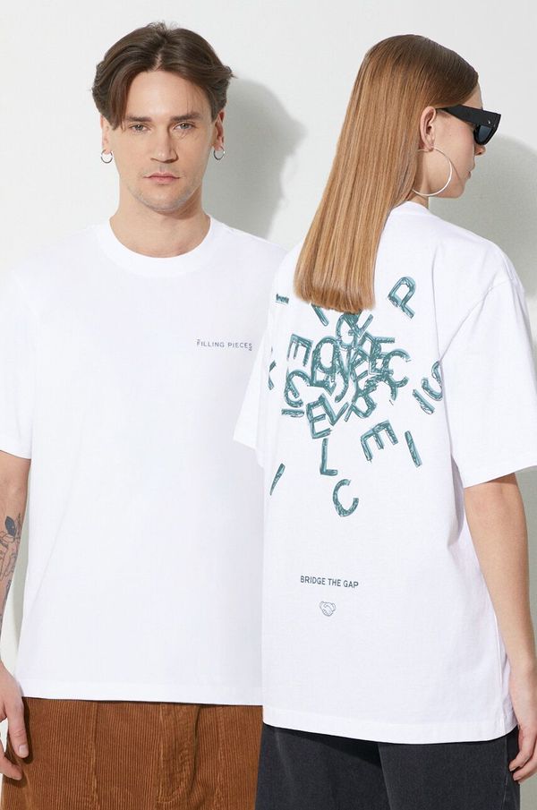 Filling Pieces Pamučna majica Filling Pieces T-shirt Alphabet za muškarce, boja: bijela, s tiskom, 74405001901