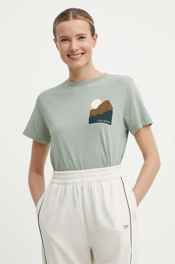 Fjallraven Pamučna majica Fjallraven Nature T-shirt za žene, boja: zelena, F84787