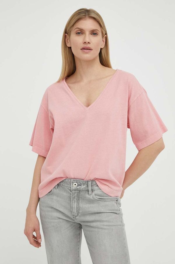 G-Star Raw Pamučna majica G-Star Raw boja: ružičasta
