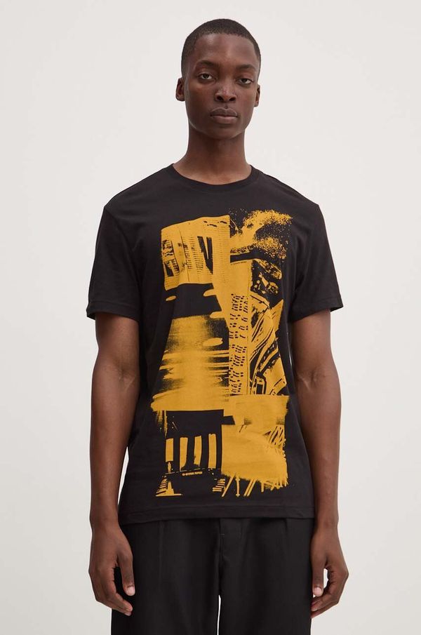G-Star Raw Pamučna majica G-Star Raw za muškarce, boja: crna, s tiskom, D25532-336