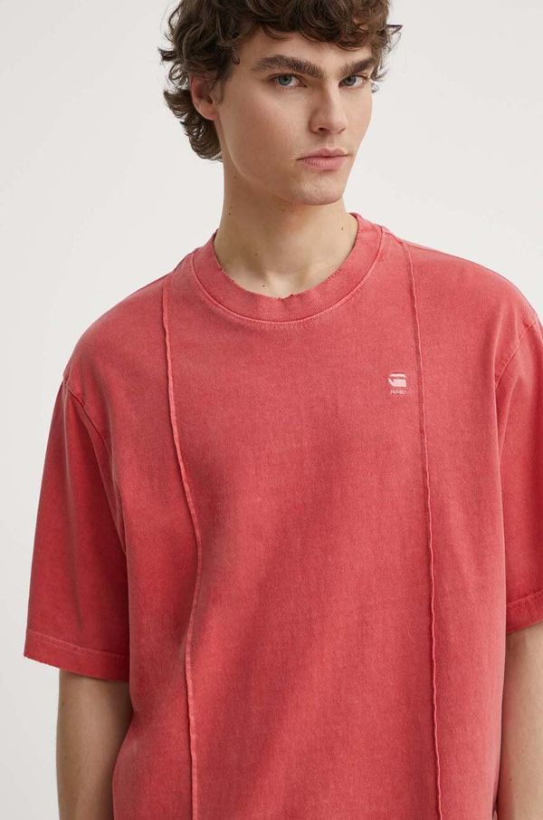 G-Star Raw Pamučna majica G-Star Raw za muškarce, boja: ružičasta, bez uzorka, D24631-C756