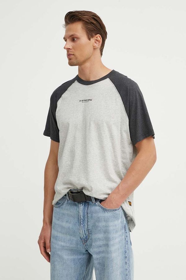 G-Star Raw Pamučna majica G-Star Raw za muškarce, boja: siva, melanž, D24630-336