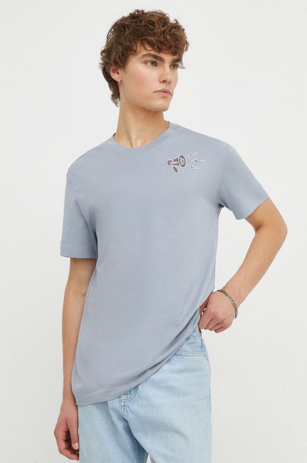 G-Star Raw Pamučna majica G-Star Raw za muškarce, boja: siva, s tiskom