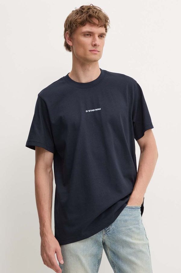 G-Star Raw Pamučna majica G-Star Raw za muškarce, boja: tamno plava, s aplikacijom, D25677-C336