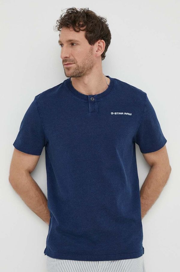 G-Star Raw Pamučna majica G-Star Raw za muškarce, boja: tamno plava, s tiskom