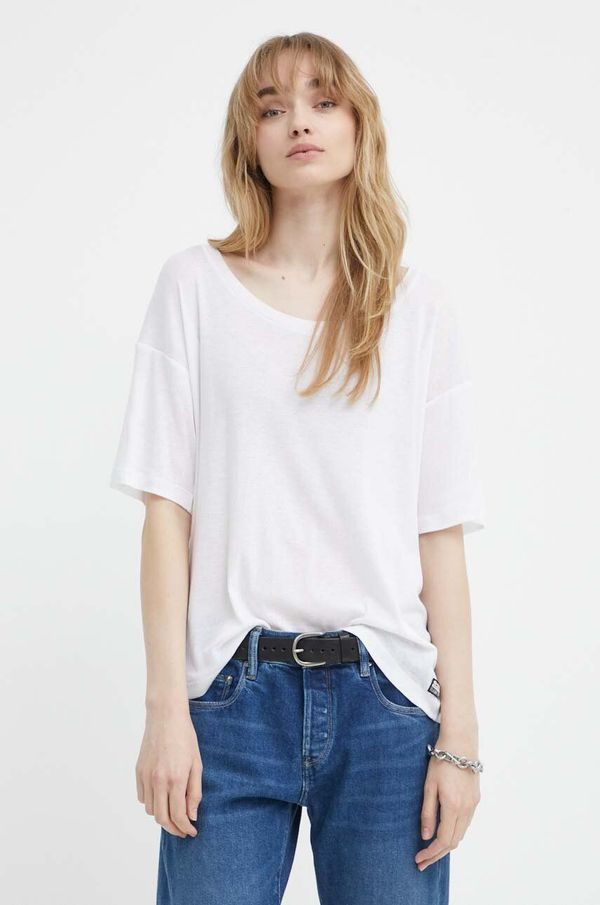 G-Star Raw Pamučna majica G-Star Raw za žene, boja: bijela