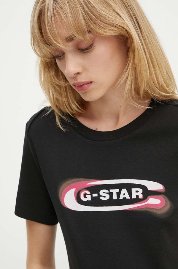 G-Star Raw Pamučna majica G-Star Raw za žene, boja: crna, D25031-C812